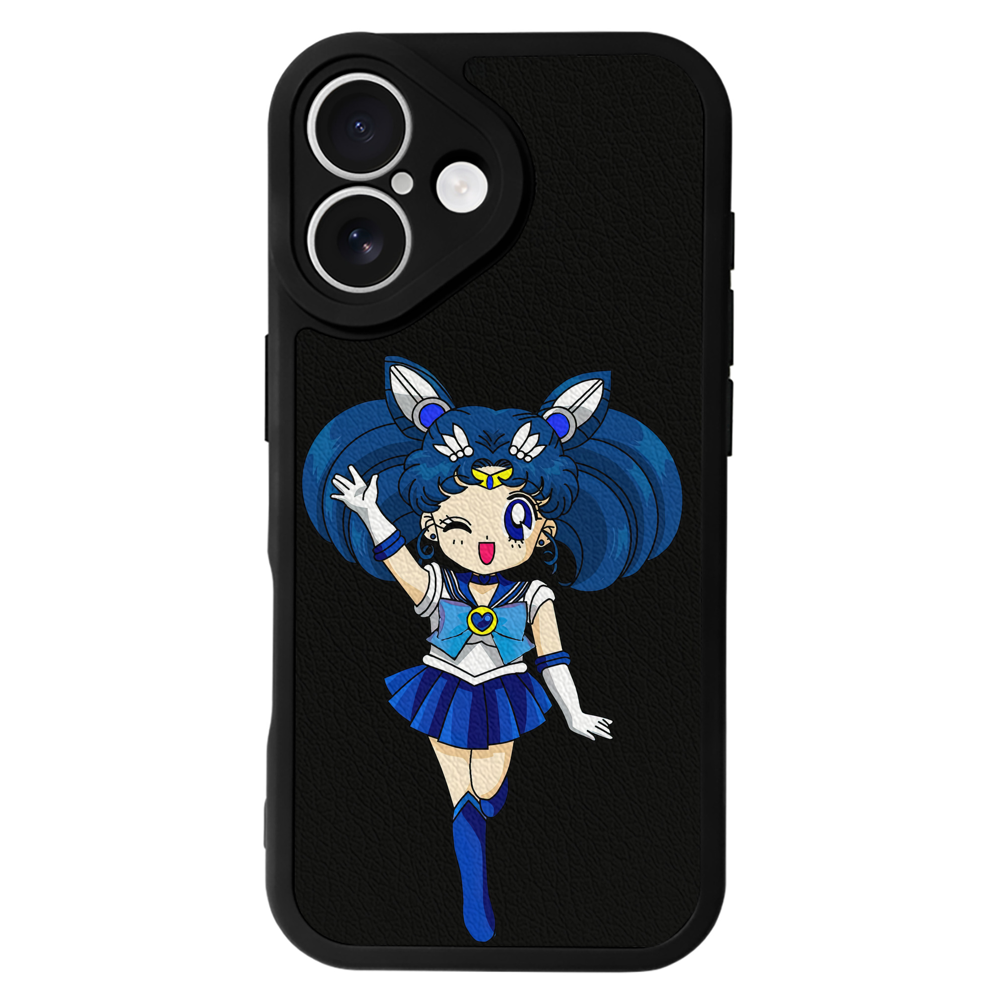 （画像用） 美少女戦士セーラームーン 水野 亜美 みずの あみ Sailor Moon Mizuno Ami 【iPhone 16シリーズ対応】シリコンスマホケース（レザー調） 材質：シリコン